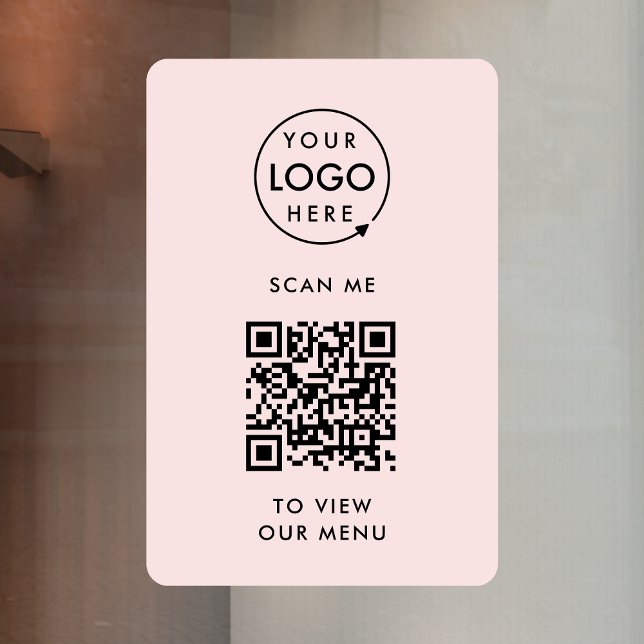 Calcomanía de ventana de código QR | Signo de vini (Branded interactive QR code menu window clings for restaurants, bars, cafes & hospitality events!)