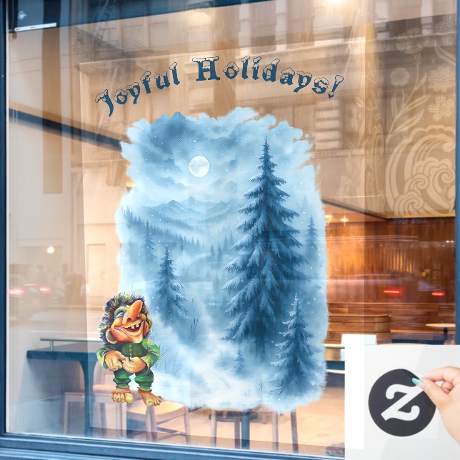 Calcomanía de ventana de negocio festiva de vacaci (Ventana de cafetería)