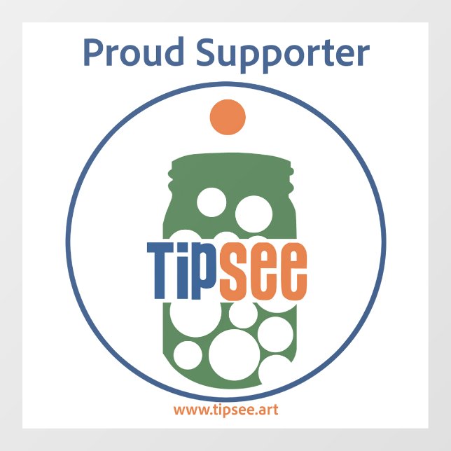 Calcomanía de ventana de partidario de TipSee (Hoja)