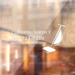 Calcomanía de ventana de servicios de limpieza edi