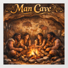 Calcomanía de ventana grande para cueva de hombre