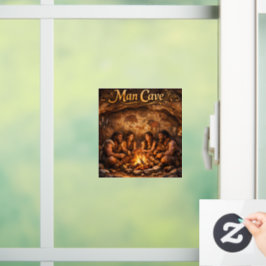 Calcomanía de ventana grande para cueva de hombre