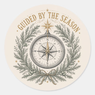 Calcomanía de viaje de Navidad de brújula boho