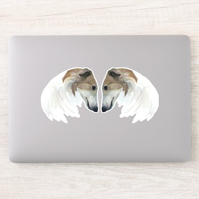 Calcomanía de vinilo cortado personalizado Borzoi  (Ordenador)