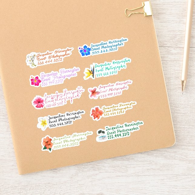 Calcomanía de vinilo cortado personalizado de flor (Cuaderno)