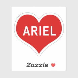Calcomanía de vinilo de corazón de amor rojo ARIEL