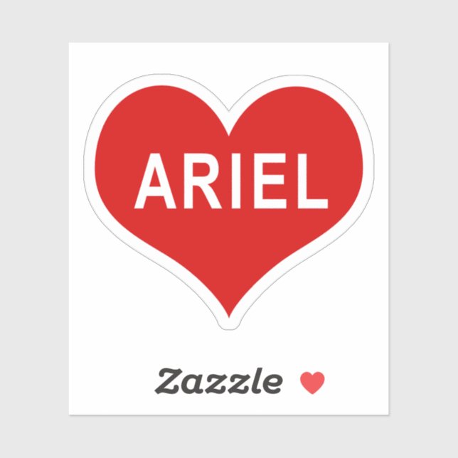 Calcomanía de vinilo de corazón de amor rojo ARIEL (Hoja)