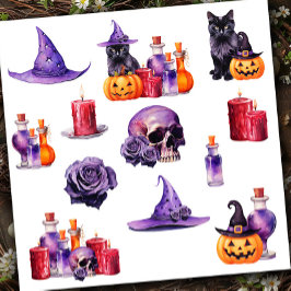 Calcomanía de vinilo de Halloween de colores perso