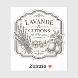 calcomanía de vinilo de lavanda y limón
