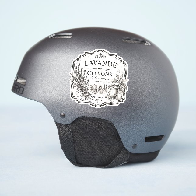 calcomanía de vinilo de lavanda y limón (Lado del casco)