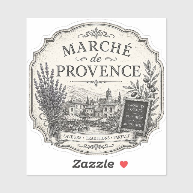 calcomanía de vinilo de marché de provence (Hoja)