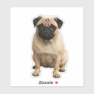 calcomanía de vinilo de pug