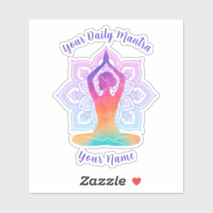 Calcomanía de vinilo de yoga personalizada con nom