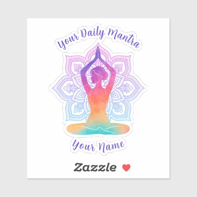 Calcomanía de vinilo de yoga personalizada con nom (Hoja)