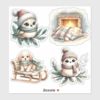 Calcomanía de vinilo Hygge Cottagecore invierno ac