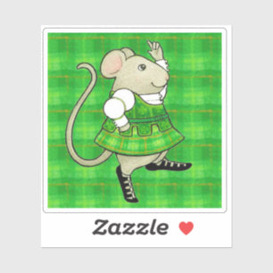 CALCOMANÍA DE VINILO IRISH JIG MOUSE 3"x3"