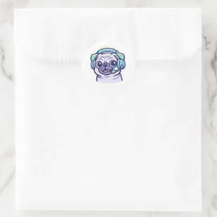 Calcomanía de vinilo para auriculares de juego Pug