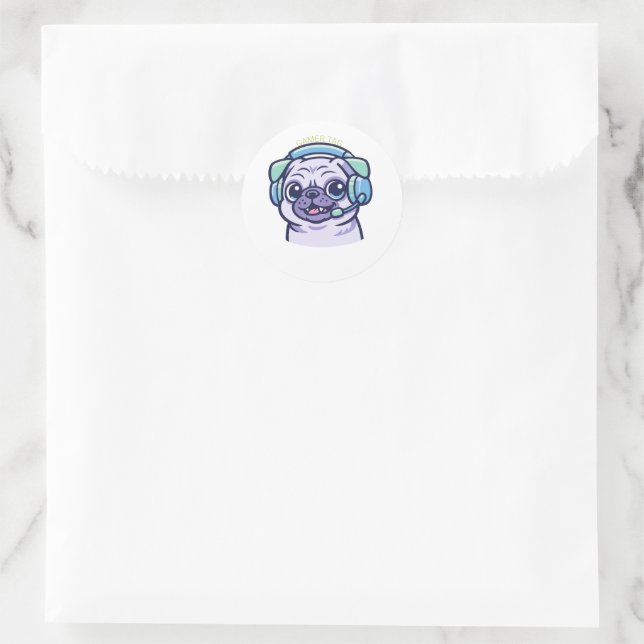 Calcomanía de vinilo para auriculares de juego Pug (Bolso)