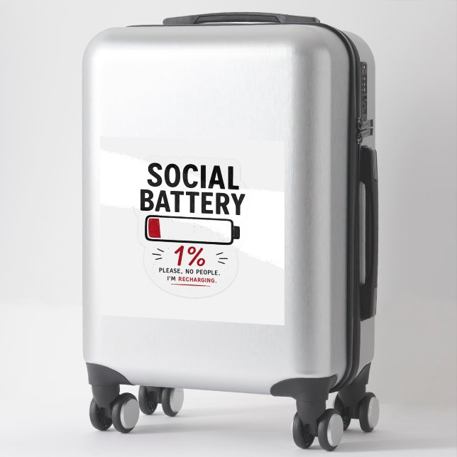 Calcomanía de vinilo personalizada de batería soci (Maleta)