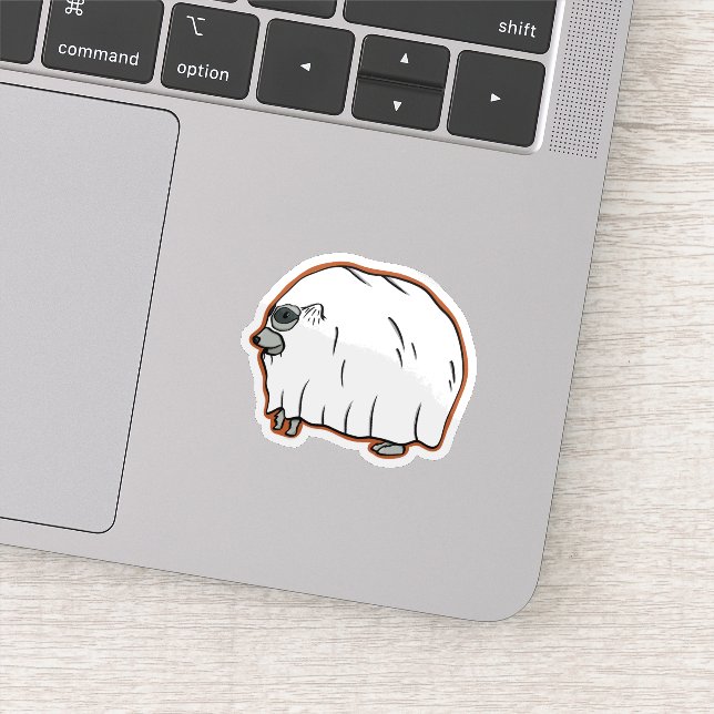 Calcomanía de vinilo personalizada de mapache fant (Detalle)