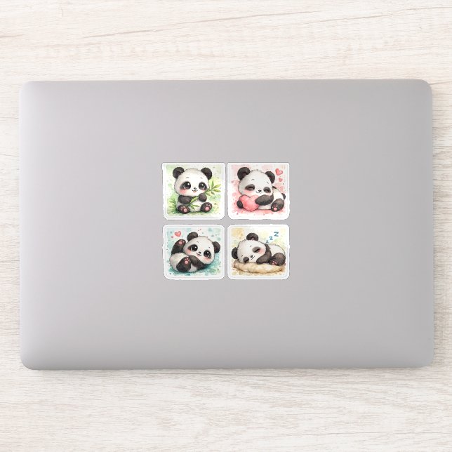 Calcomanía de vinilo personalizada de Panda lindo (Ordenador)