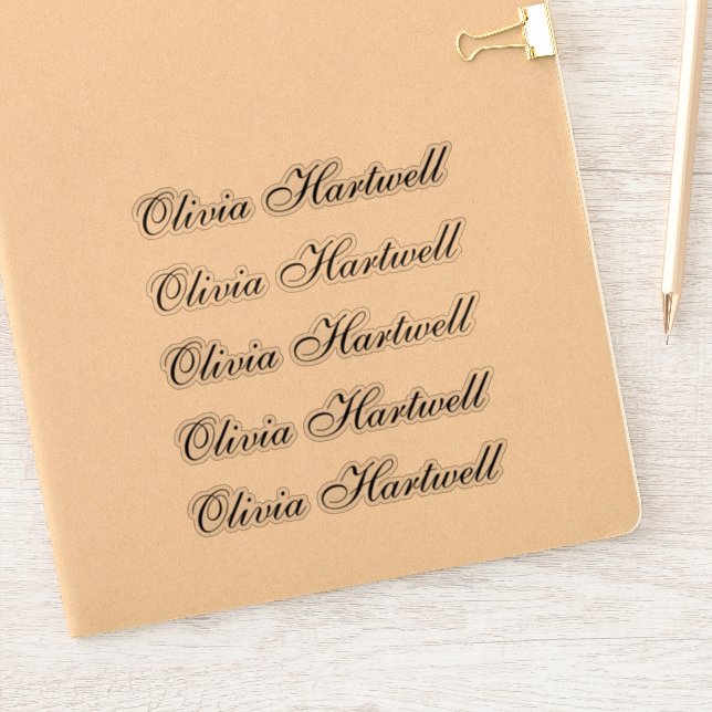 Calcomanía de vinilo personalizada Pegatina de nom (Cuaderno)