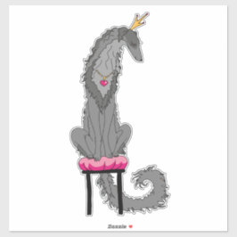 Calcomanía de vinilo recortada Borzoi gris
