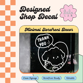 Calcomanía decorativa para ventana de agradecimien