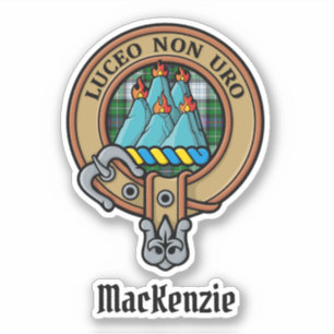 Calcomanía del Clan MacKenzie Cresta sobre Tartán 