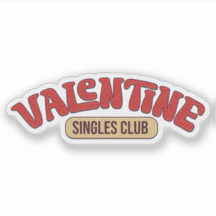 Calcomanía del Club de Solteros de San Valentín - 