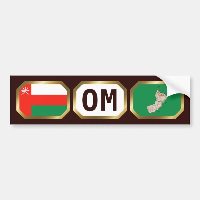 Calcomanía del código del mapa de la bandera de Om (Frente)