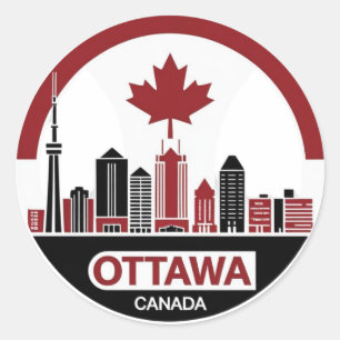 Calcomanía del horizonte de Ottawa Canadá