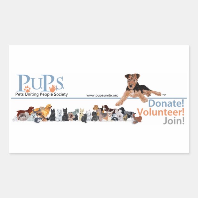 Calcomanía del logotipo de PUPs Airedale (Anverso)