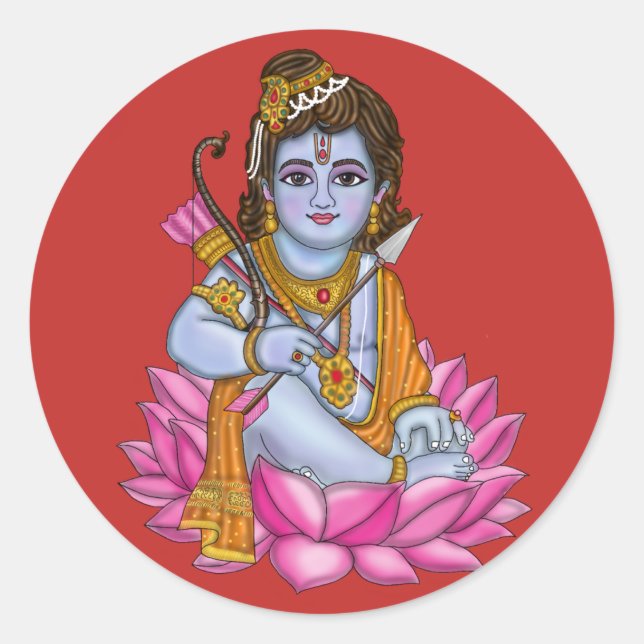 Calcomanía del niño Lord Rama (Anverso)