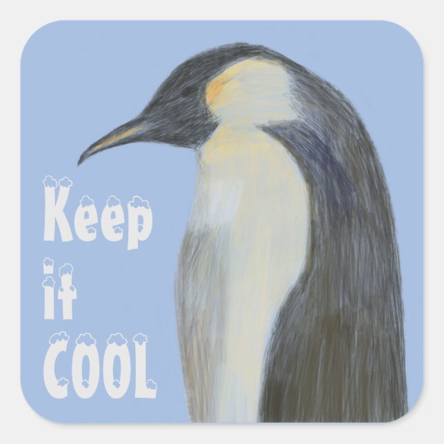 Calcomanía del pingüino emperador Cambio Climático (Anverso)