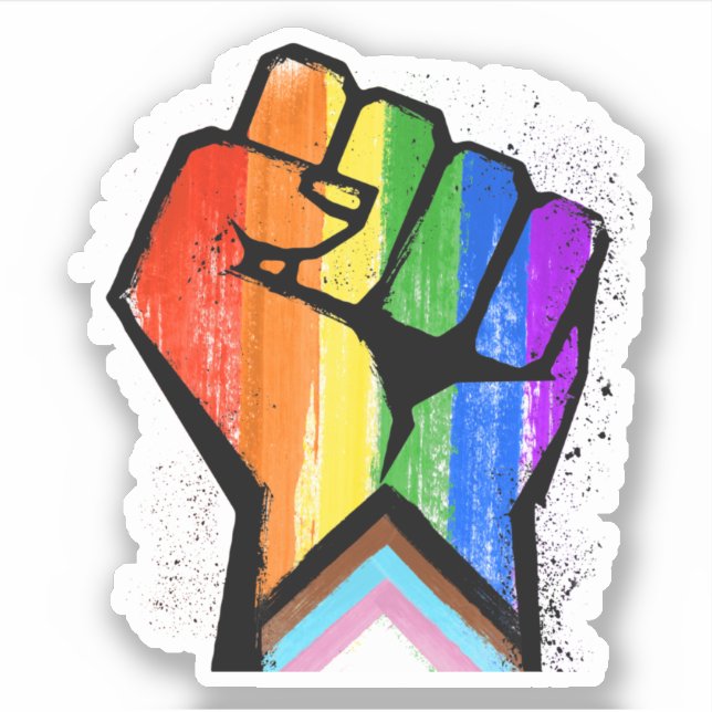Calcomanía del Puño Orgullo Progreso (Anverso)