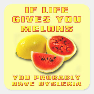 Calcomanía Divertida de Melones Dislexia