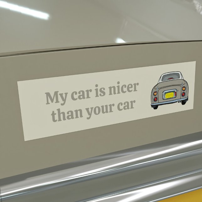 Calcomanía divertida Mi coche es más bonito Figaro (Is your topaz mist figaro car nicer than the rest? I bet it is. Here's your bumper sticker for proof)