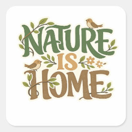 Calcomanía Ecológica Naturaleza Es Hogar