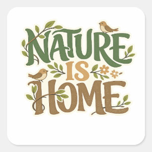 Calcomanía Ecológica Naturaleza Es Hogar