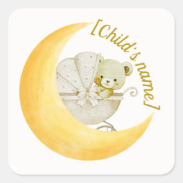 Calcomanía editable para sobre de baby shower de l