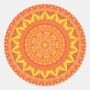 Calcomanía estética boho vibrante cálida mandala n