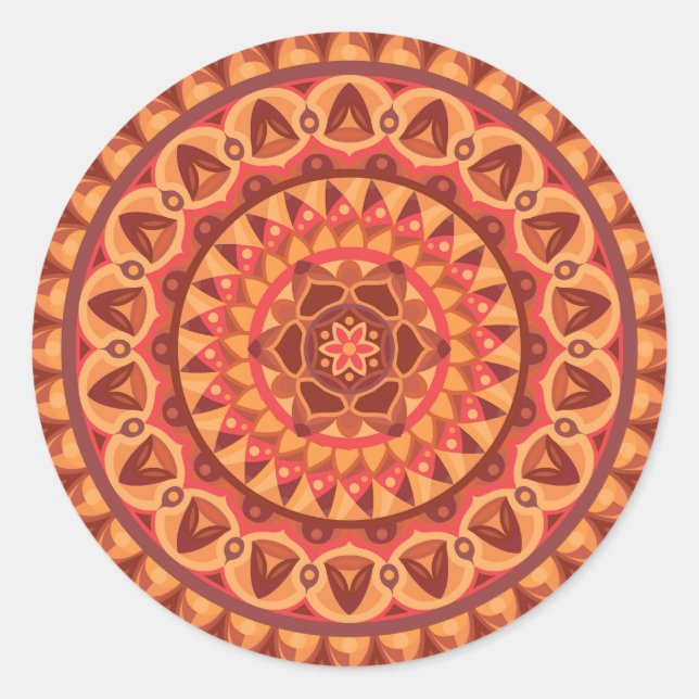 Calcomanía estética neutral boho terrosa mandala m (Anverso)