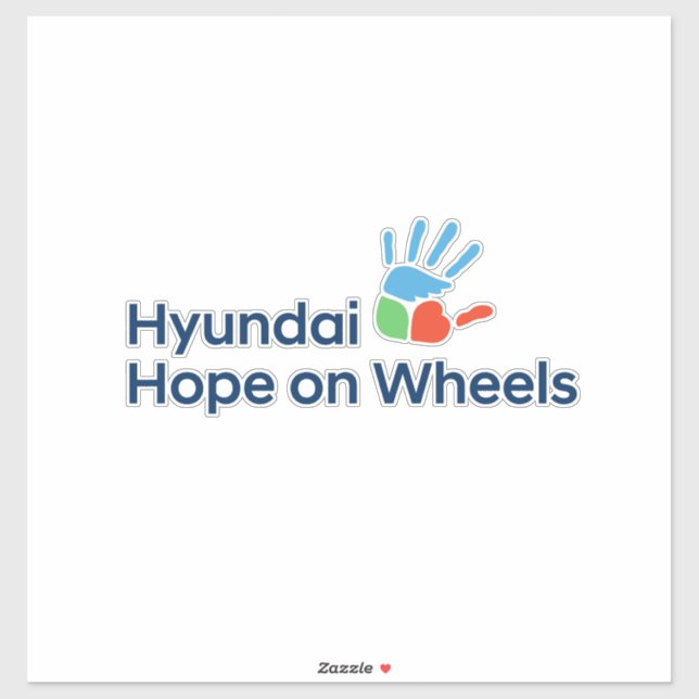 Calcomanía extragrande de Hyundai Hope on Wheels (Hoja)