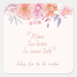 Calcomanía floral delicada día de la madre
