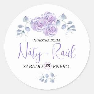 Calcomanía Floral en Tonos Lilas