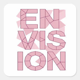 Calcomanía gráfica cuadrada rosa ENVISION