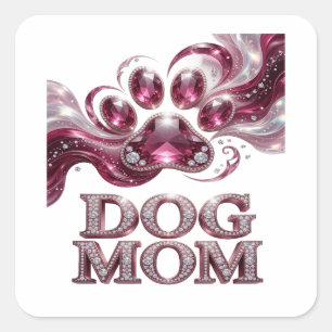 Calcomanía gráfica de DOG MOM rosa genial