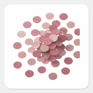 Calcomanía gráfica de hojas rosadas plateadas desp