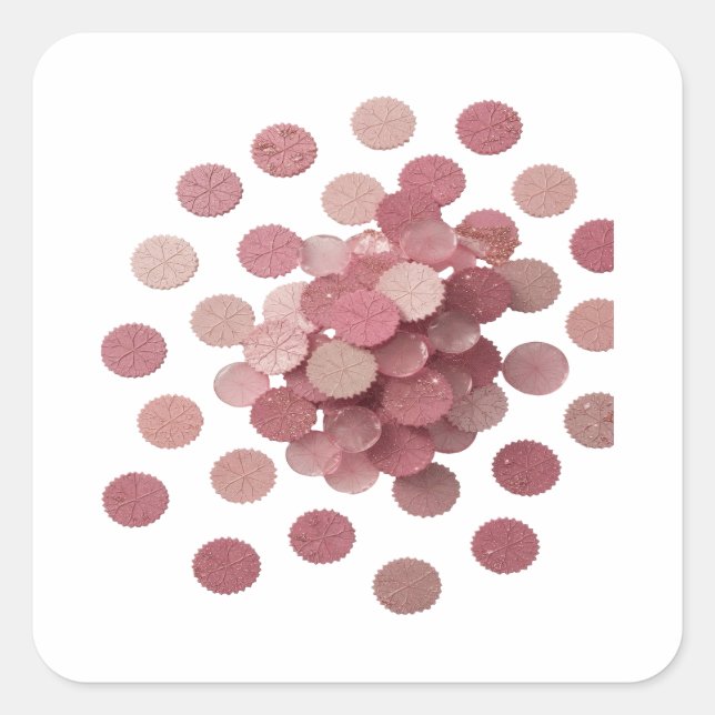 Calcomanía gráfica de hojas rosadas plateadas desp (Anverso)